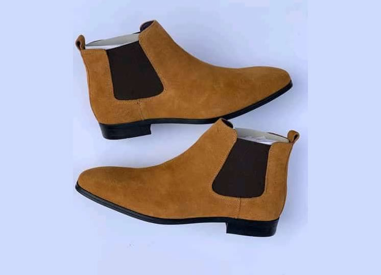 Stylish Tan Suede Chelsea Boots for Men - Premium Leather Comfort & Elegance
